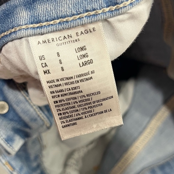 AMERICAN EAGLE DISTRESSED HIGH RISE JEGGIN 8 LONG - Picture 13 of 16